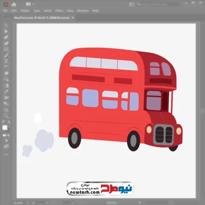فایل وکتور اتوبوس دو طبقه با فرمت eps