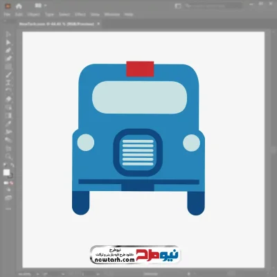 فایل وکتور ماشین از نمای روبرو با فرمت eps