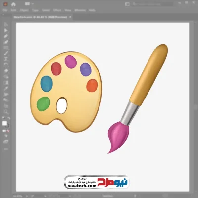 فایل وکتور قلمو و پالت آبرنگ با فرمت eps