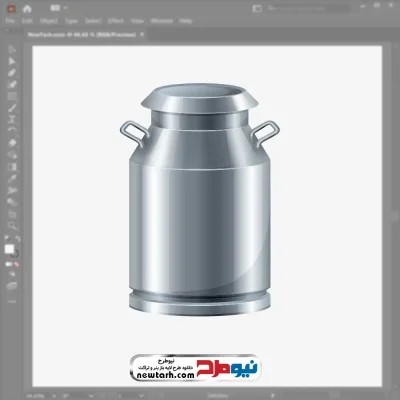 وکتور بشکه فلزی شیر با فرمت eps