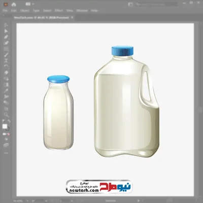 تصویر وکتوری گالن پلاستیکی شیر با فرمت eps