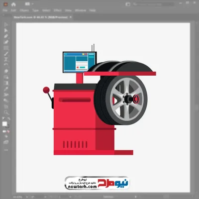 عکس وکتوری دستگاه کامپیوتری نصب لاستیک ماشین با فرمت eps