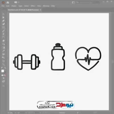 فایل وکتوری آیکون تناسب اندام با فرمت eps