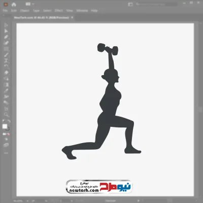 فایل وکتوری خانم در حال دمبل زدن با فرمت eps