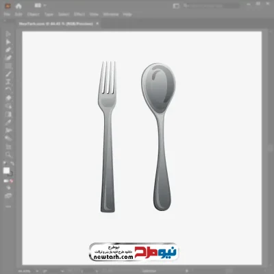 تصویر وکتوری قاشق و چنگال با فرمت eps