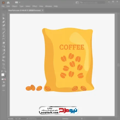 تصویر وکتوری پاکت قهوه با فرمت eps