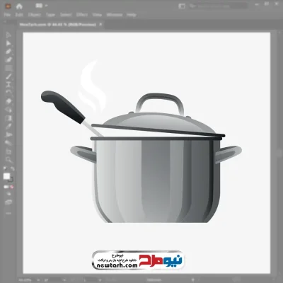 عکس وکتوری قابلمه استیل و ملاقه با فرمت eps