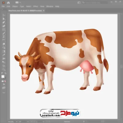 عکس وکتوری گاو سفید و قهوه ای با فرمت eps