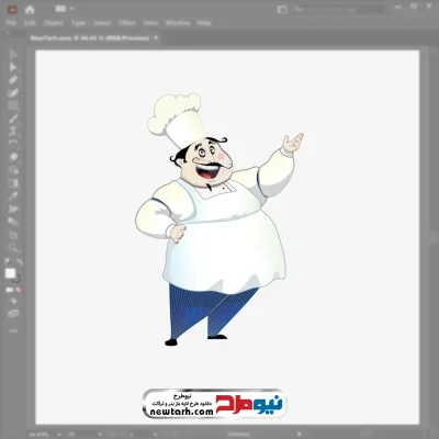 تصویر وکتوری سرآشپز چاق با فرمت eps