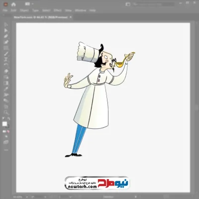 تصویر وکتوری سرآشپز در حال چشیدن غذا با فرمت eps