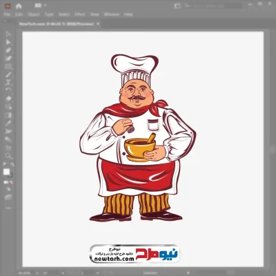 فایل وکتور سرآشپز چاق با فرمت eps