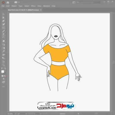 فایل وکتوری خانم با نیم تنه و شورت با فرمت eps