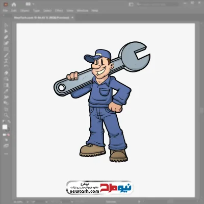 فایل وکتور تعمیرکار با آچار با فرمت eps