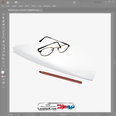 فایل وکتور عینک روی کاغذ سفید با فرمت eps