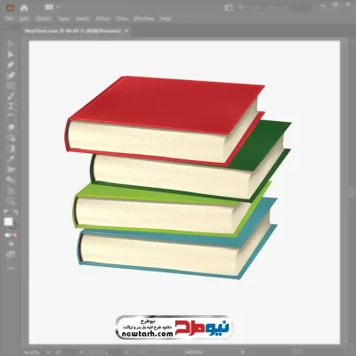 فایل وکتور کتابهای روی هم چیده شده با فرمت eps