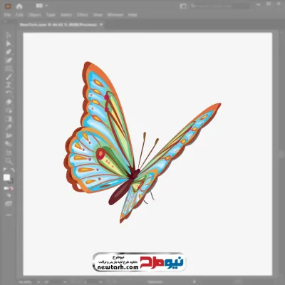 فایل وکتوری پروانه رنگارنگ با فرمت eps