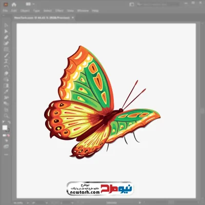 تصویر وکتوری پروانه خوشرنگ با فرمت eps