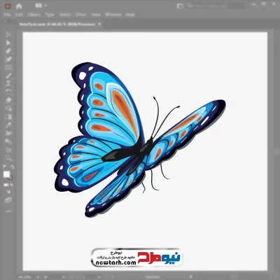 فایل وکتور پروانه آبی با فرمت eps