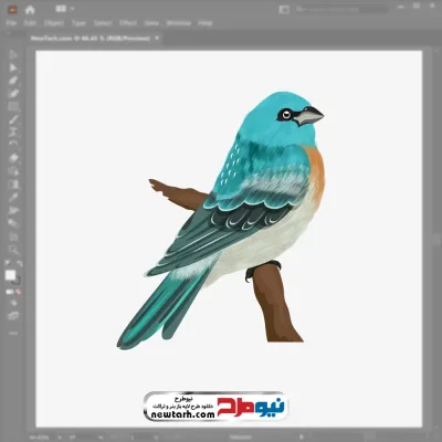 عکس وکتوری پرنده نشسته روی شاخه با فرمت eps