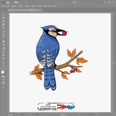 فایل وکتور پرنده جیجاق آبی با فرمت eps