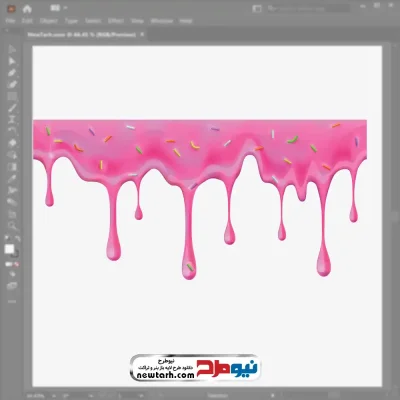 تصویر وکتوری کرم توت فرنگی با فرمت eps