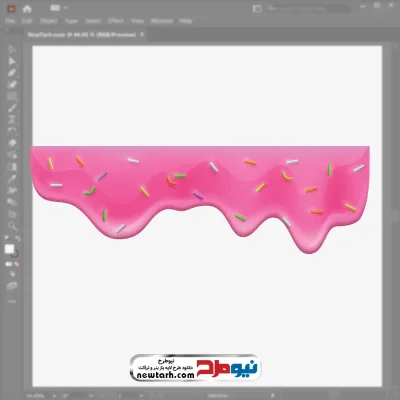 تصویر وکتوری کرم توت فرنگی با دراژه با فرمت eps