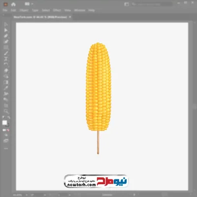 تصویر وکتوری ذرت با سیخ چوبی با فرمت eps