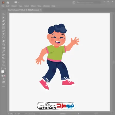 فایل وکتوری پسر بچه در حال پریدن با فرمت eps