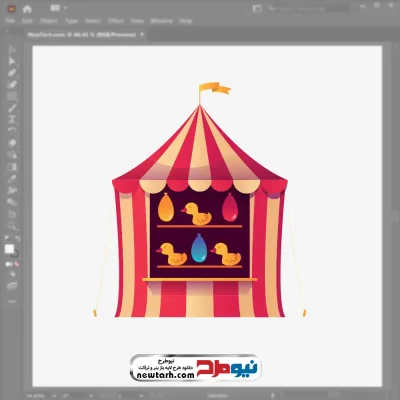 فایل وکتور کلبه شانسی شهربازی با فرمت eps