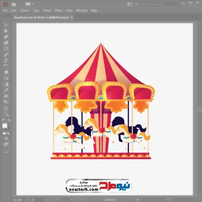 تصویر وکتوری اسب گردان شهربازی با فرمت eps