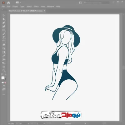 فایل وکتور خانم با لباس زیر و کلاه با فرمت eps