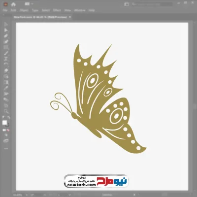 فایل وکتور پروانه از نمای کنار با فرمت eps