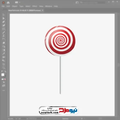 فایل وکتور آبنبات چوبی مارپیچ به رنگ های کریسمس با فرمت eps