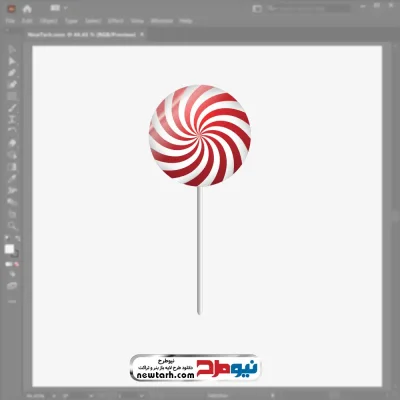 فایل وکتور آبنبات چوبی چرخان به رنگ های کریسمس با فرمت eps