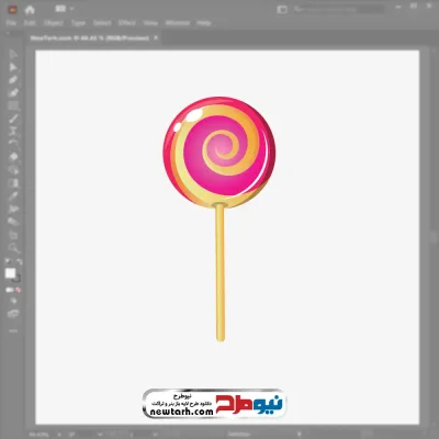 فایل وکتور آبنبات چوبی مارپیچ با فرمت eps