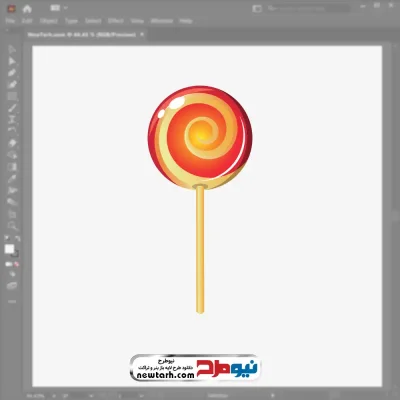 فایل وکتور آبنبات چوبی مارپیچی با فرمت eps