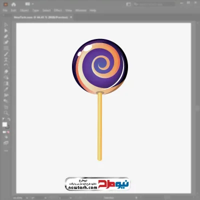 دانلود وکتور آبنبات چوبی مارپیچی با فرمت eps