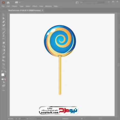 عکس وکتور آبنبات چوبی مارپیچی با فرمت eps