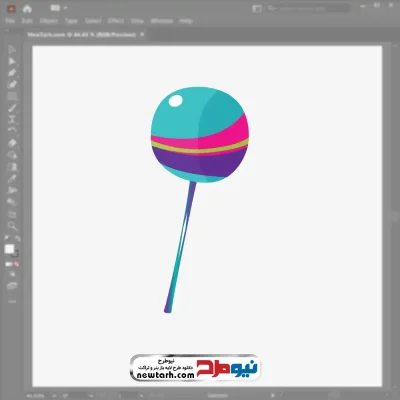 فایل وکتور آبنبات چوبی رنگی با فرمت eps