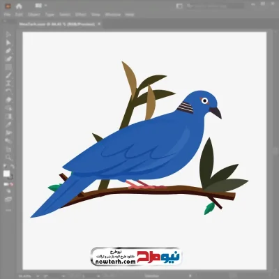 فایل وکتوری کبوتر آبی با فرمت eps