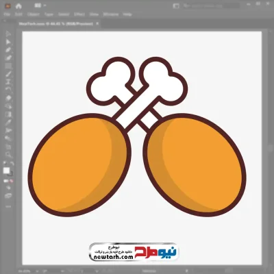 فایل وکتور ران مرغ بریان با فرمت eps