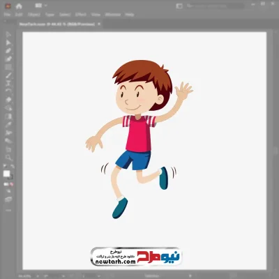 فایل وکتوری پسر بچه در حال دویدن با فرمت eps