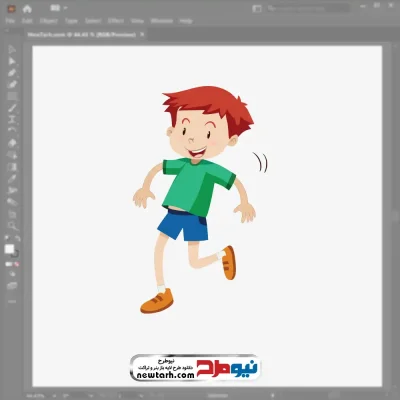 تصویر وکتوری پسر بچه در حال پریدن با فرمت eps
