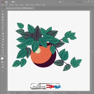 تصویر وکتور گلدان گل آپارتمانی با فرمت eps