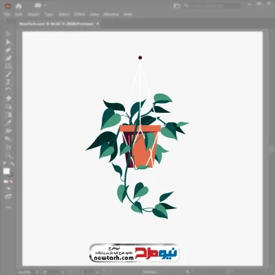 فایل وکتور گلدان آویزان با فرمت eps