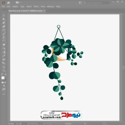 فایل وکتور گلدان آپارتمانی آویزان با فرمت eps