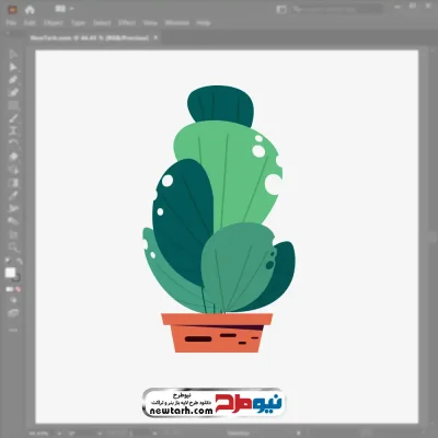 فایل وکتور گلدان آپارتمانی با برگ های پهن با فرمت eps