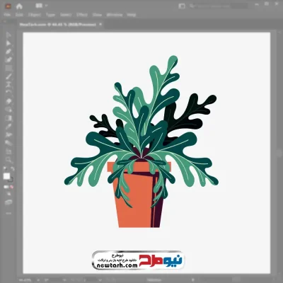 فایل وکتور گیاه گلدانی آپارتمانی با فرمت eps