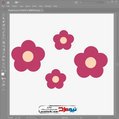 تصویر وکتور گل ساده پنج پر با فرمت eps