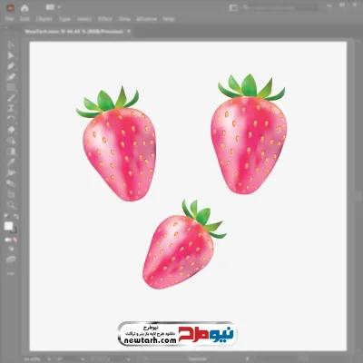 فایل وکتوری توت فرنگی با فرمت eps